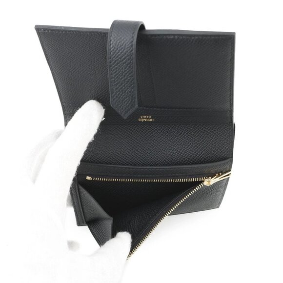 HERMES BEAN Compact Epsom Black - Picture 7 of 9